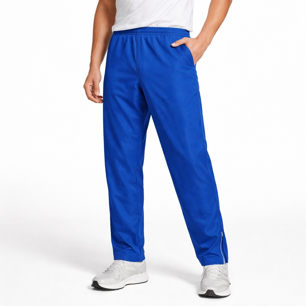 Sport-Tek Blue Athletic Track Pants Zip Hem Mens M